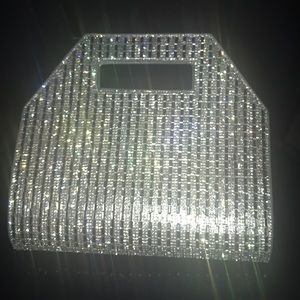 Silver Diamonte Evening Purse